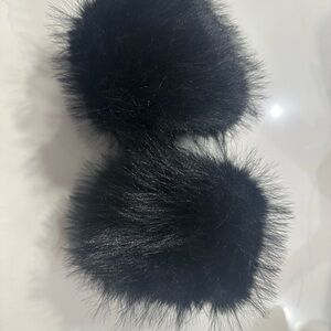 Elegant Black Faux Fur Sleeve Wrist Cuffs